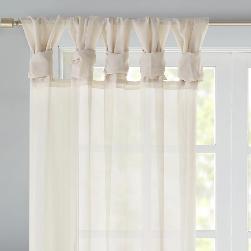 Madison Park Elowen Tab Top Sheer Set of 2 Curtain Panel