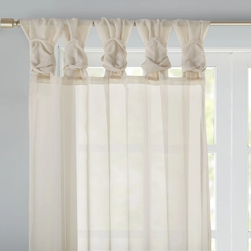 Madison Park Elowen Tab Top Sheer Set of 2 Curtain Panel