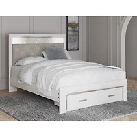 Signature Design by Ashley Altyra Upholstered Bed with 2 Storage Drawers White