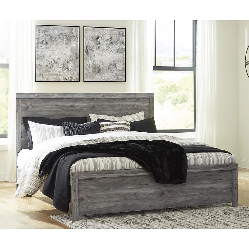 Signature Design by Ashley Bronyan King Panel Bed in Dark Gray