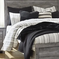 Signature Design by Ashley Bronyan King Panel Bed in Dark Gray