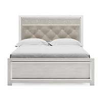 Signature Design by Ashley Altyra Panel Bed with Upholstered Headboard in White
