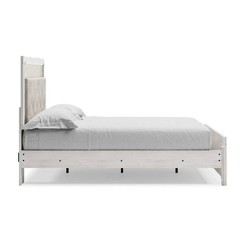 Signature Design by Ashley Altyra Panel Bed with Upholstered Headboard in White