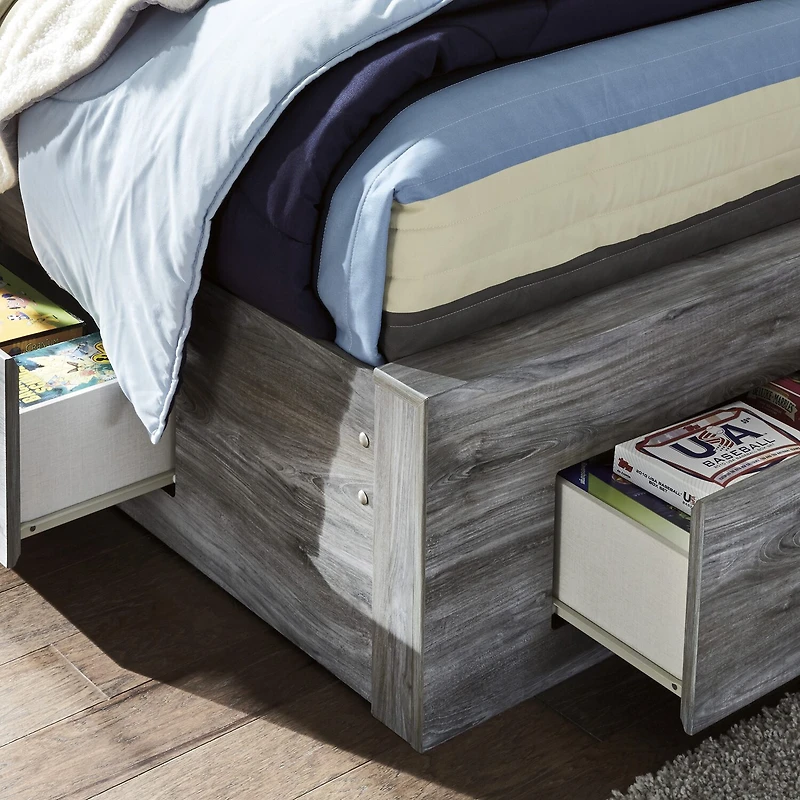 Signature Design by Ashley Baystorm Panel Bed with Storage Drawers Dark Gray