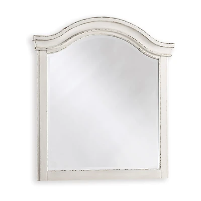 Signature Design by Ashley Realyn Youth 35" Bedroom Dresser Mirror in Chipped White