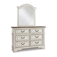 Signature Design by Ashley Realyn Youth 35" Bedroom Dresser Mirror in Chipped White