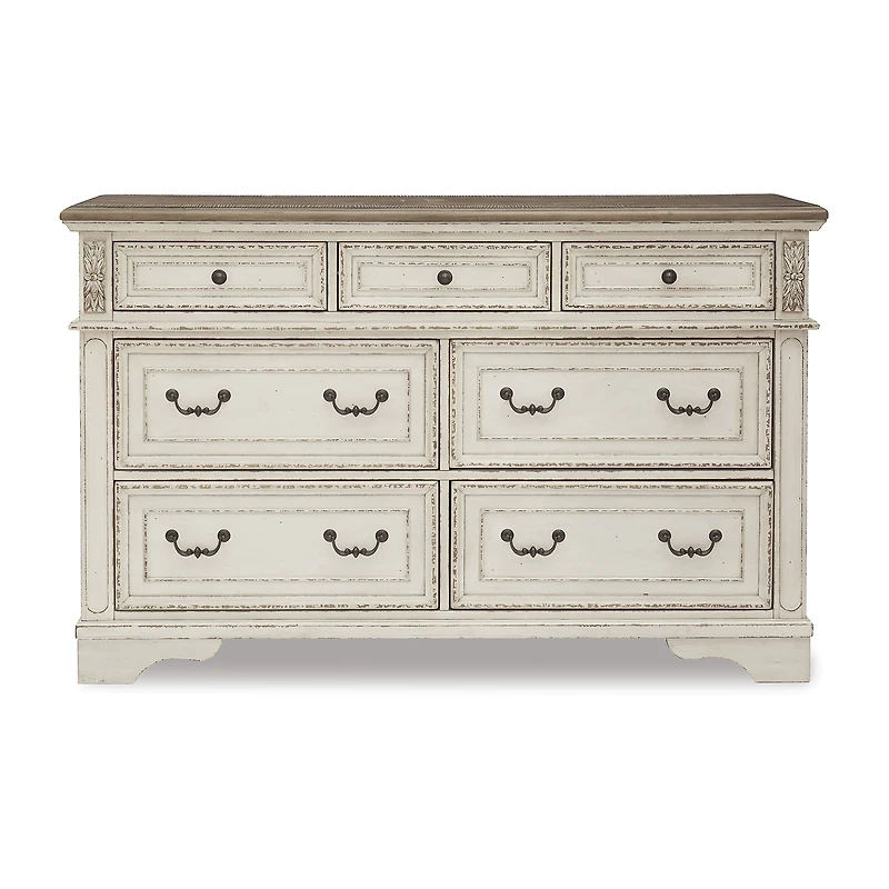 Signature Design by Ashley Realyn 7-Drawer Dresser in Chipped White