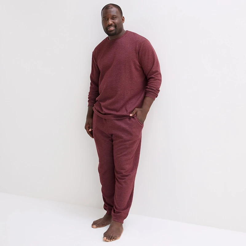 Shaquille O'Neal XLG™ Mens Crew Neck Long Sleeve Big and Tall Pajama Top