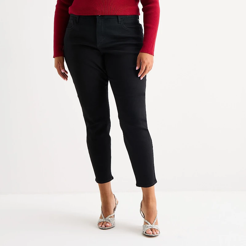 Bold Elements Womens Plus High Rise Skinny Fit Jean