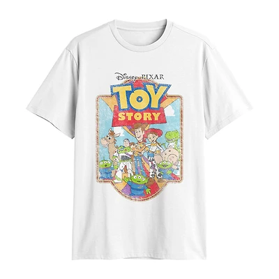 Mens Crew Neck Short Sleeve Regular Fit Buzz Lightyear Jessie Toy Story Graphic T-Shirt