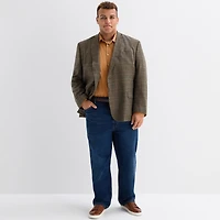 J. Ferrar Mens Big and Tall Plaid Regular Fit Sport Coat