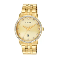 Citizen® Mens Crystal-Accent Gold-Tone Stainless Steel Watch BI5032-56P