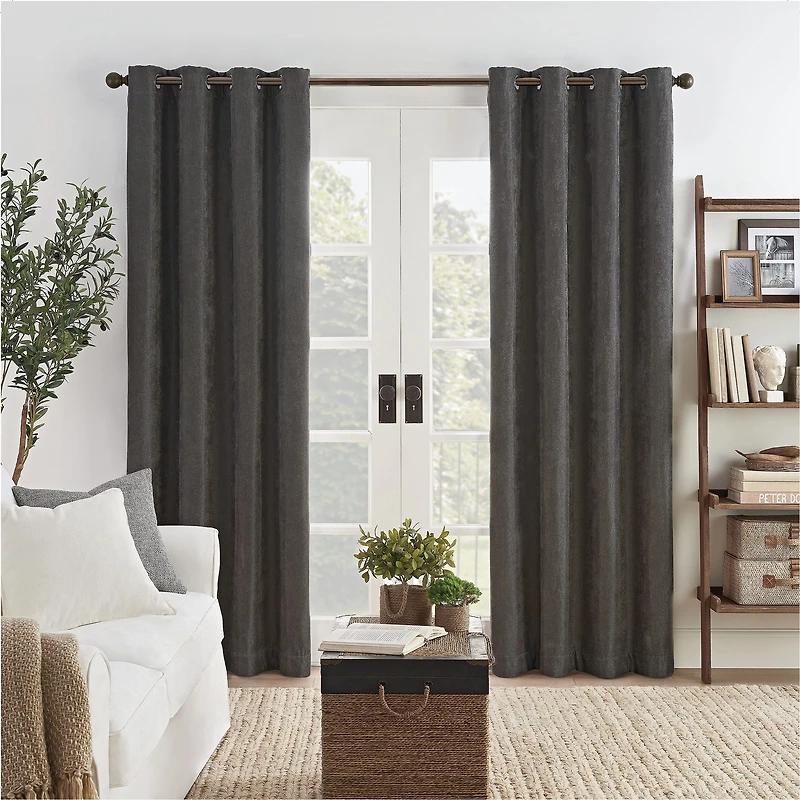 Eclipse Ambiance Draft Stopper Grommet Top Energy Saving 100% Blackout Single Curtain Panel