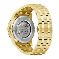 Bulova Marine Star Mens Automatic Gold Tone Stainless Steel Bracelet Watch 98a273