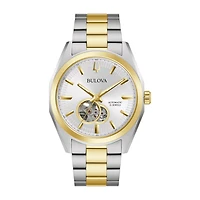 Bulova Surveyor Mens Automatic Two Tone Stainless Steel Bracelet Watch 98a284