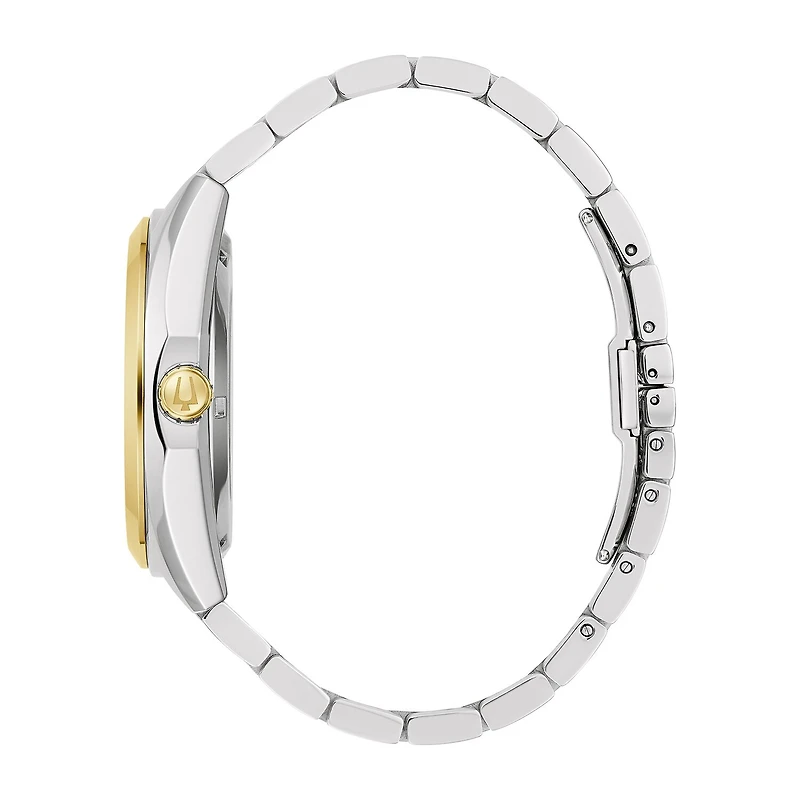 Bulova Surveyor Mens Automatic Two Tone Stainless Steel Bracelet Watch 98a284