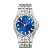 Bulova Phantom Mens Crystal Accent Silver Tone Stainless Steel Bracelet Watch 96a254