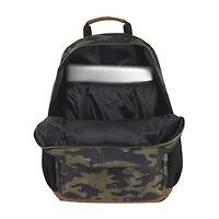 AD Sutton Kelty Camo Backpack with Faux Leather Trim