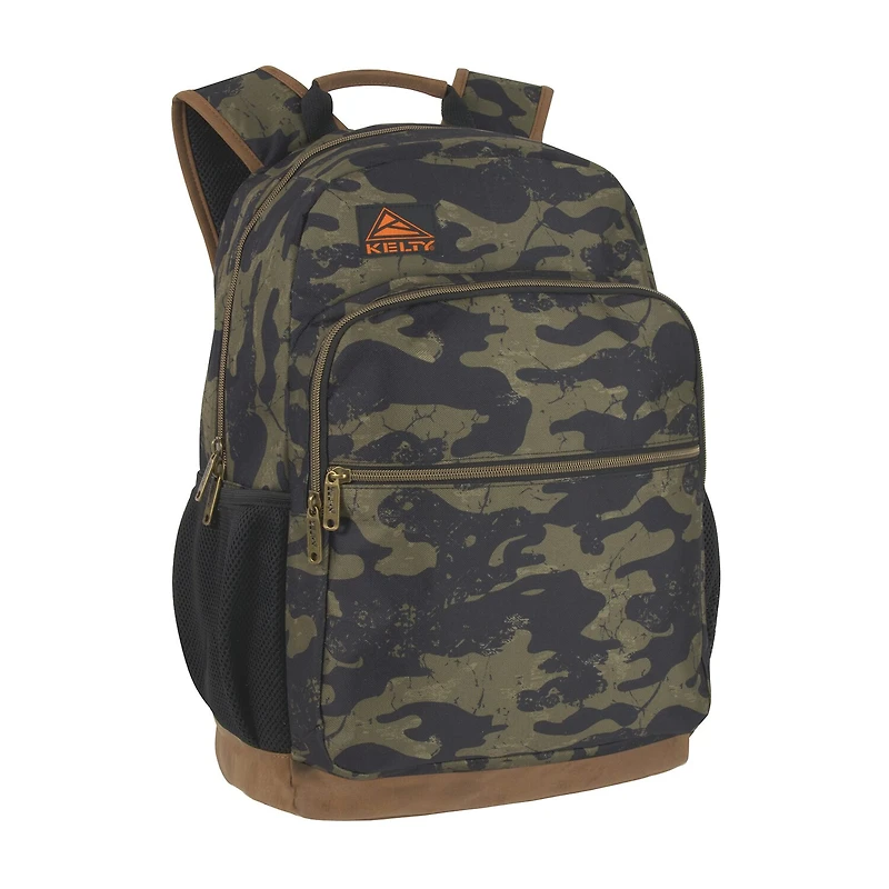 AD Sutton Kelty Camo Backpack with Faux Leather Trim