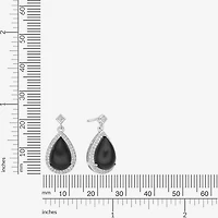 Womens Genuine Black Onyx Sterling Silver Drop Earrings
