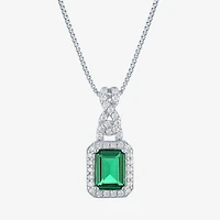 Womens 4-pc. Simulated Emerald & Cubic Zirconia Silver Over Brass Jewelry Set