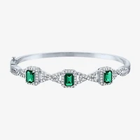 Womens 4-pc. Simulated Emerald & Cubic Zirconia Silver Over Brass Jewelry Set