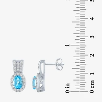 Womens Genuine Blue Topaz Pure Silver Over Brass 4-pc. Jewelry Set