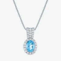 Womens Genuine Blue Topaz Pure Silver Over Brass 4-pc. Jewelry Set