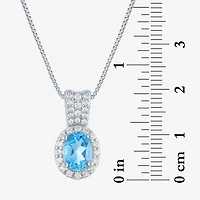 Womens Genuine Blue Topaz Pure Silver Over Brass 4-pc. Jewelry Set