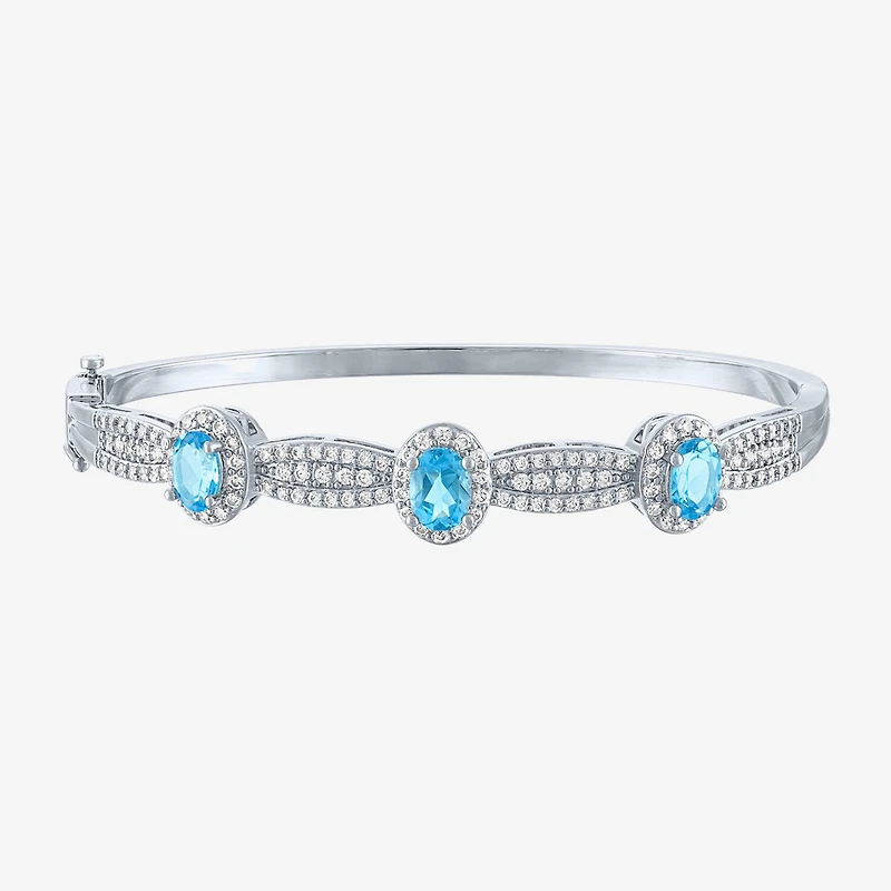 Womens Genuine Blue Topaz Pure Silver Over Brass 4-pc. Jewelry Set
