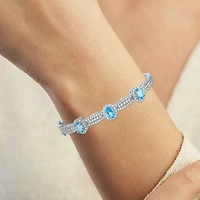Womens Genuine Blue Topaz Pure Silver Over Brass 4-pc. Jewelry Set