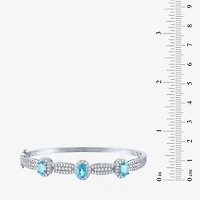 Womens Genuine Blue Topaz Pure Silver Over Brass 4-pc. Jewelry Set