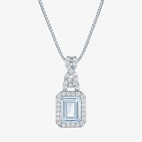 Womens 4-pc. Simulated Aquamarine & Cubic Zirconia Silver Over Brass Jewelry Set