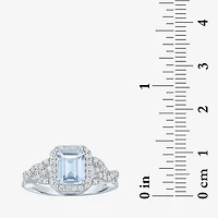Womens 4-pc. Simulated Aquamarine & Cubic Zirconia Silver Over Brass Jewelry Set