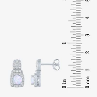 Lab-Created Opal And Cubic Zirconia Pure Silver Over Brass 4Pc Set