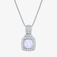 Lab-Created Opal And Cubic Zirconia Pure Silver Over Brass 4Pc Set