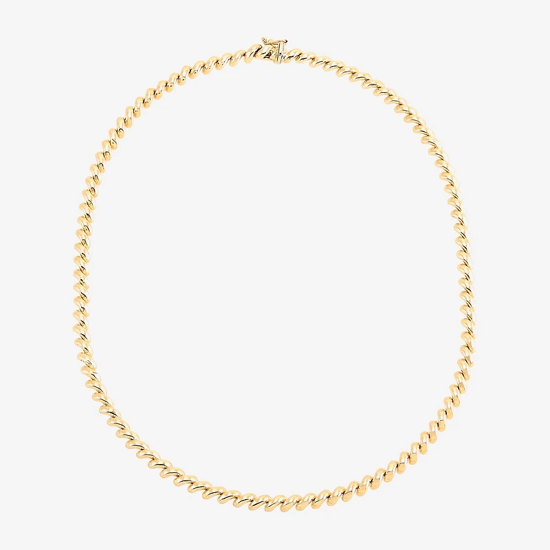 Womens 10K Gold 17 Inch Link Necklace