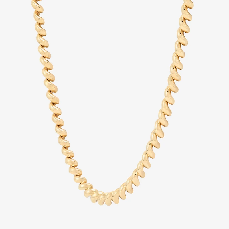 Womens 10K Gold 17 Inch Link Necklace