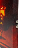 LED Lighted Skull by Flickering Candlelight Halloween Canvas Wall Art 12in x 15.75in