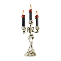 14.5'' Dripping Candle Skeleton Halloween Candelabra