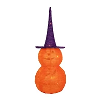 30'' Pop Up Lighted Tinsel Stacked Jack-O-Lanterns Halloween Decoration