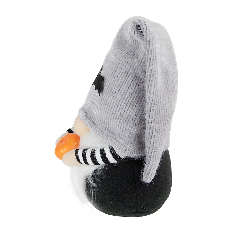 8'' Halloween Bat Standing Gnome with Pumpkin