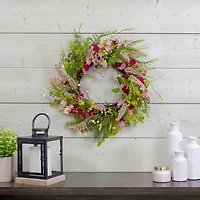 Northlight 21in Foliage Berry Twig Wreath