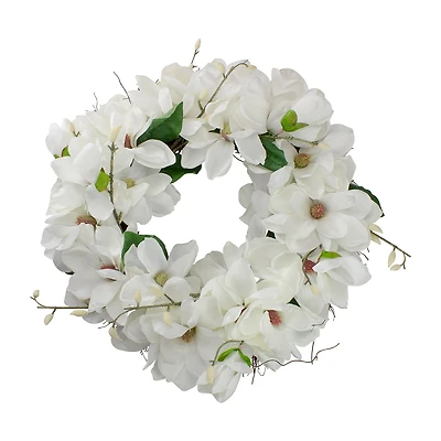 Northlight 24in Magnolias Unlit Wreath
