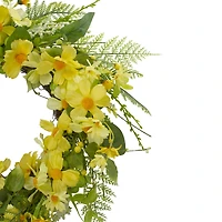 Northlight 23in Daisy Berry Yellow Green Wreath