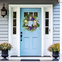 Northlight 26in Hydrangea And Foliage Floral Twig Wreath