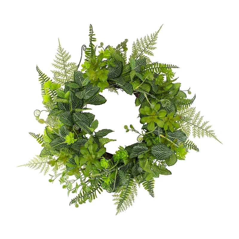 Northlight 24in Maidenhair Fern And Assorted Wreath