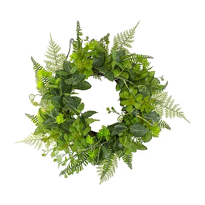 Northlight 24in Maidenhair Fern And Assorted Wreath
