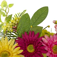 Northlight 23in Chrysanthemum And Daisy Floral Wreath