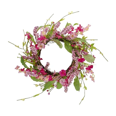 Northlight 18in Geranium And Berry Spring Floral Wreath